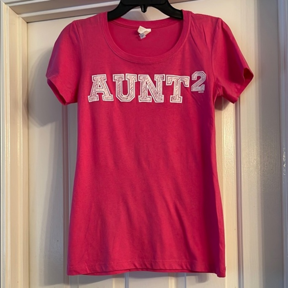 Ideal Т by next level Pink Kids Shirt with 'AUNT 2' Print, size S
